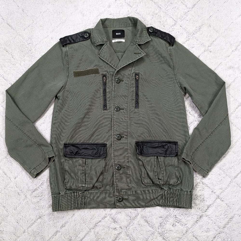BDG Jacket Women's Small Green Olive Military Utility Cargo Button Up